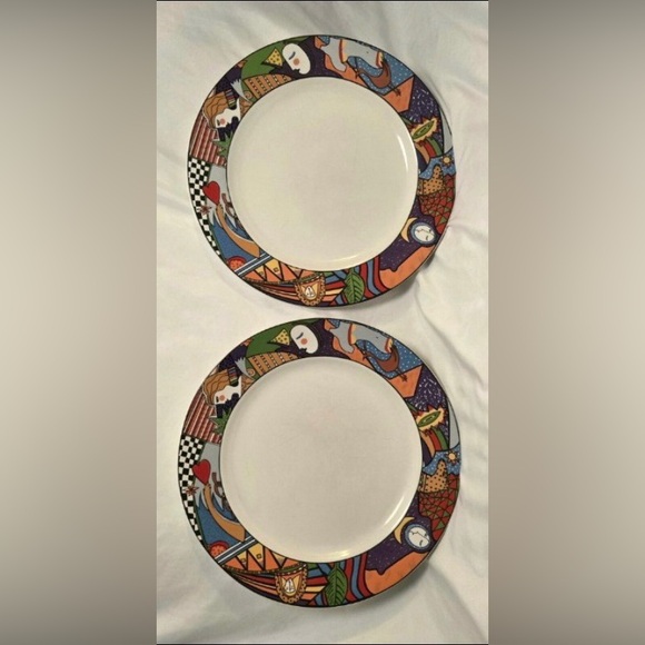 Vitromaster Other - Vitromaster Metropolitan Stoneware Set of 2 Dinner Plates Platers 1991 VGC 12”